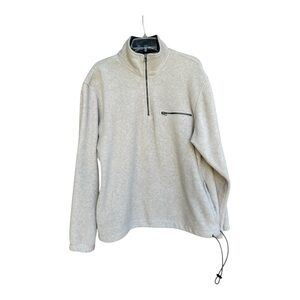 Izod Men's Performance X Light Gray Quarter Zip-Up/Drawcord Hem Sweater SZ M